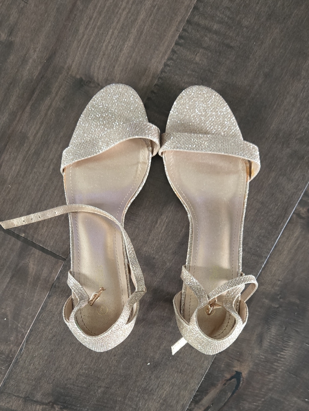 Dream Pairs Gold Glitter Ankle-Strap Sandals